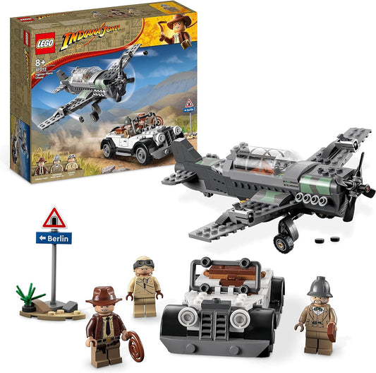 LEGO 77012 Indiana Jones Escape from the Fighter Plane Action Set with Buildable Airplane Model and Vintage Car Toy Car, Plus 3 Mini Figures, The Last Crusade Film