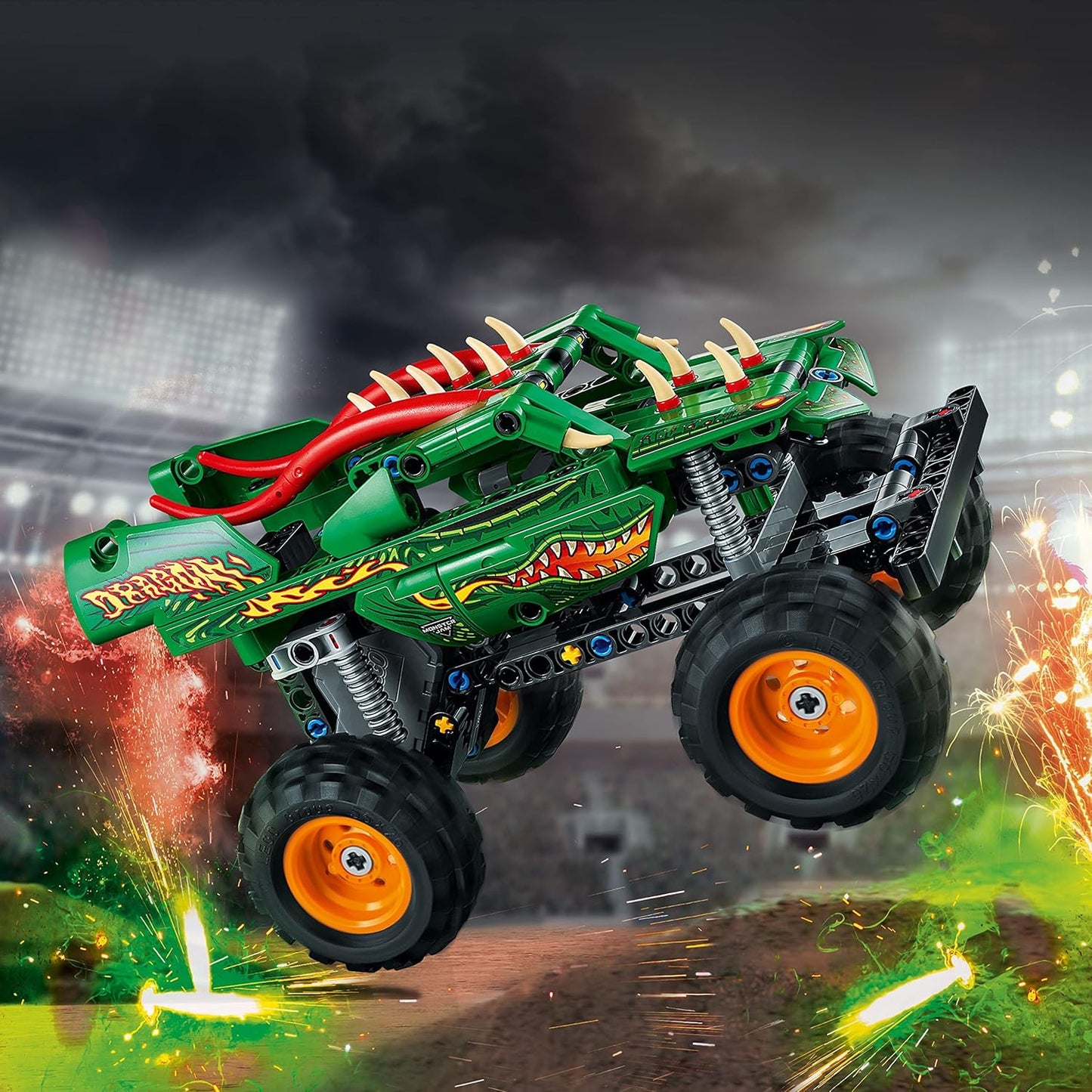 LEGO Technic Monster Jam Dragon Monster Truck Toy for Boys and Girls, 2-in-1 Racing Car Toy for Off-Road Stunts, Kids Birthday Gift Idea, Great Activity for Kids, 42149