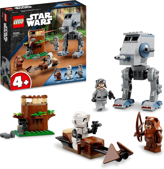 LEGO 75332 Star Wars at-ST, Building Toy for Preschool Children from 4 Years with Ewok Wicket and Scout Trooper Mini Figures and Starter Building Element, Set 2022