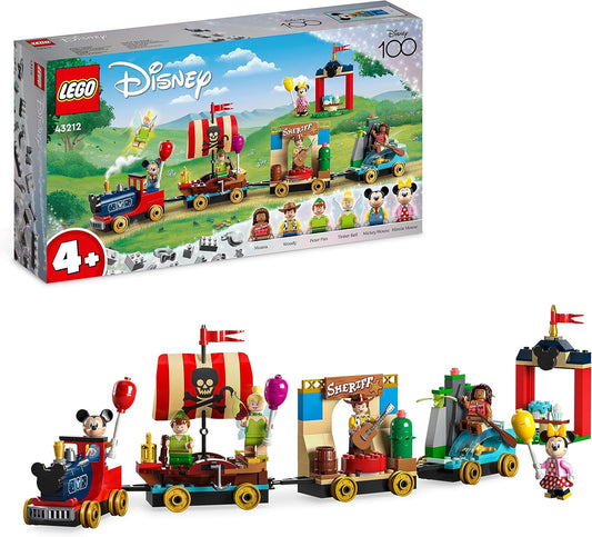 LEGO 43212 Disney: Disney Birthday Train Set with Moana, Woody, Peter Pan and Tinker Bell Train Toy Plus Mickey and Minnie Mouse, for Children from 4 Years, Disney's Series for 100th birthday