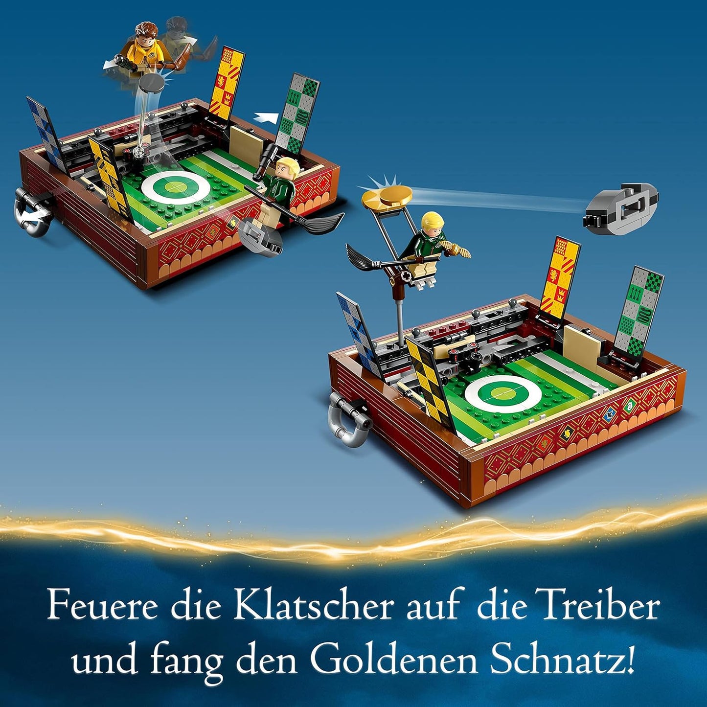 LEGO 76416 Harry Potter Quidditch Suitcase, Toy Set for Building, Solo or 2 Players, 3 Different Quidditch Games with Draco Malfoy and Cedric Diggory Mini Figures, House Banner & Golden Snitch