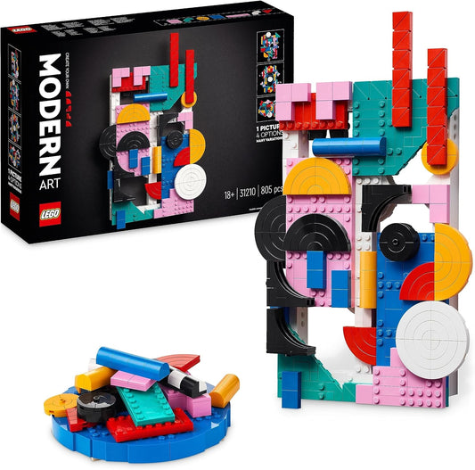 LEGO Art Modern Art Set, Colourful Abstract Wall Picture, Home Decoration for Living Room or Bedroom, Crafts for Adults and Teenagers, Gift for Women and Men 31210