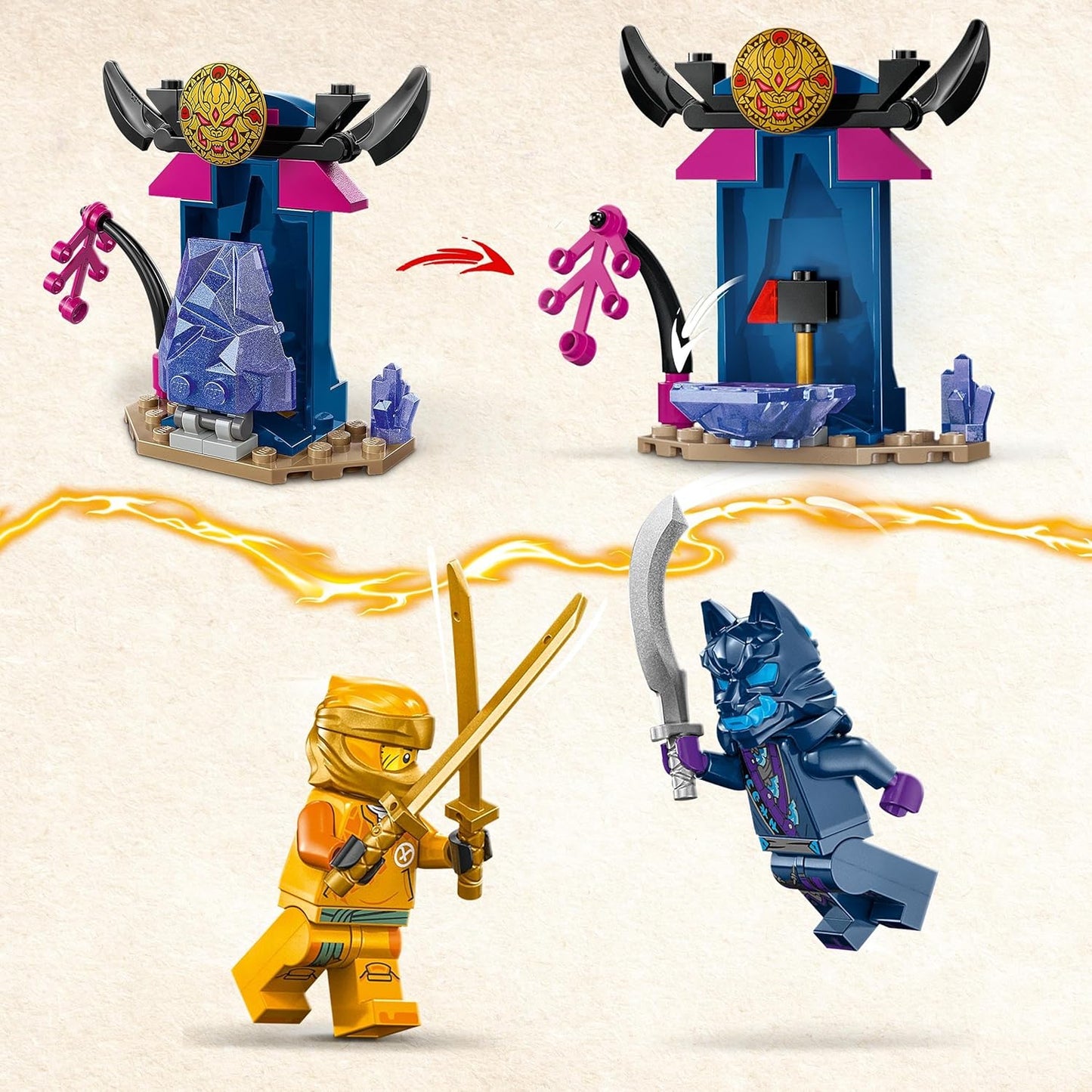 LEGO Ninjago Arins Battle Mech, Ninja Toy for Children from 4 Years with Figures Including Arin with Mini Katana, Action Figures & Mechs, Small Gift for Boys and Girls 71804