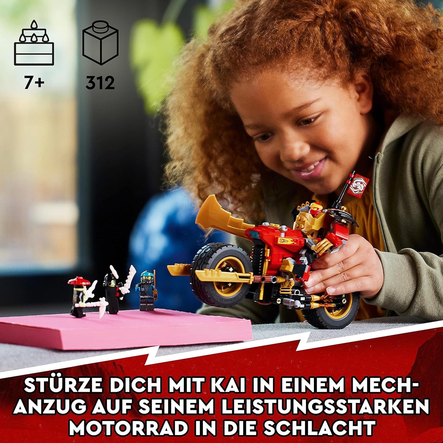 LEGO 71783 Ninjago Kais Mech Bike EVO, Upgradable Ninja Motorcycle Toy with 2 Mini Figures - Kai and a Skeleton Warrior for Children from 7 Years