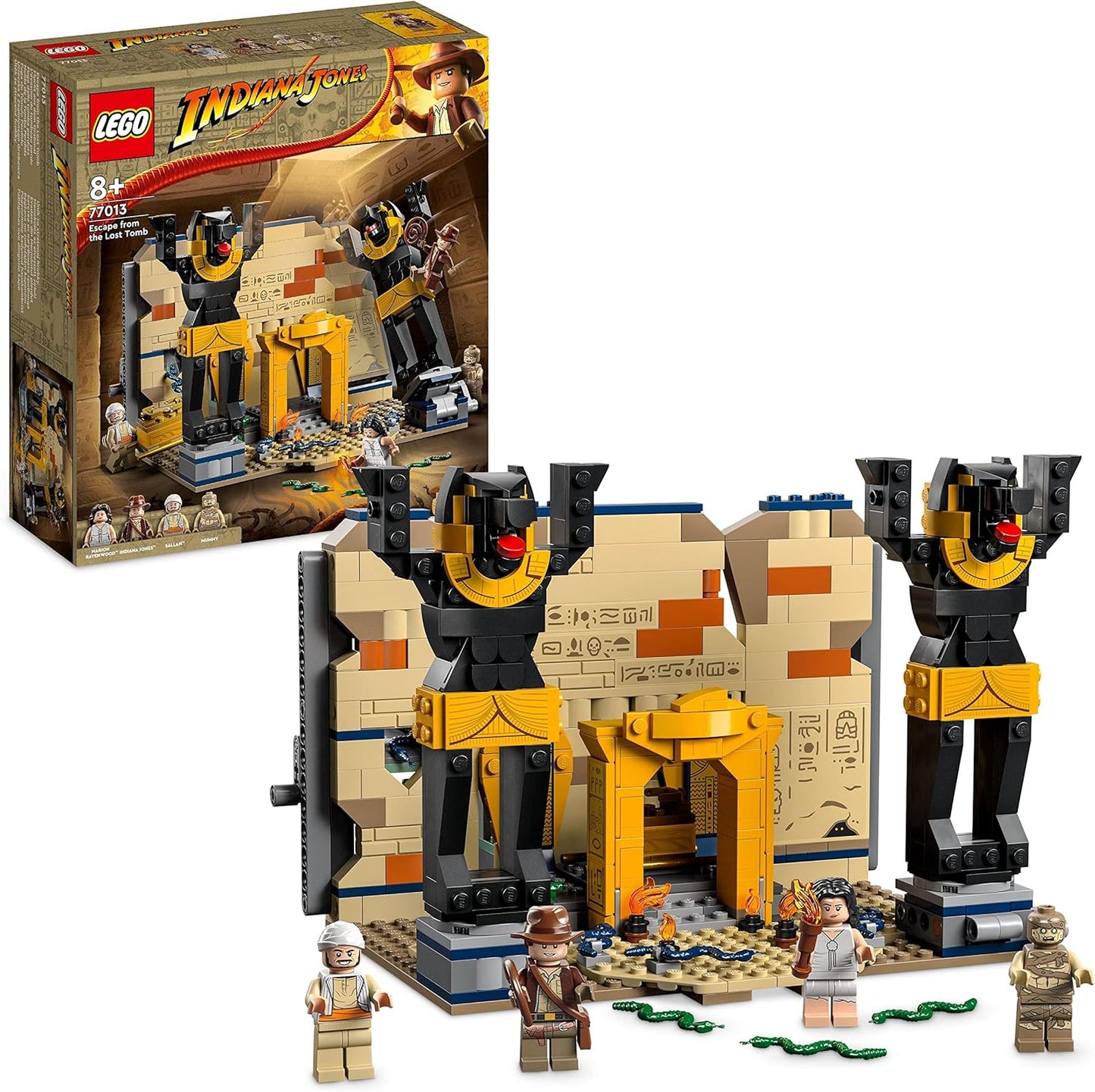 LEGO Indiana Jones Escape from the Tomb Construction Toy with Temple and Mummy Mini Figure, Hunter of the Lost Treasure Movie Set, Gift Idea for Children 77013