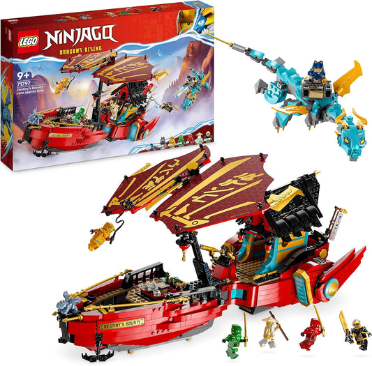 LEGO 71797 Ninjago Ninja Flight Sailor in Race with Time, Ninja Airship Toy Set with 2 Dragon Figures and 6 Mini Figures, 2023 Vehicle Set, Birthday Gift Idea for Children