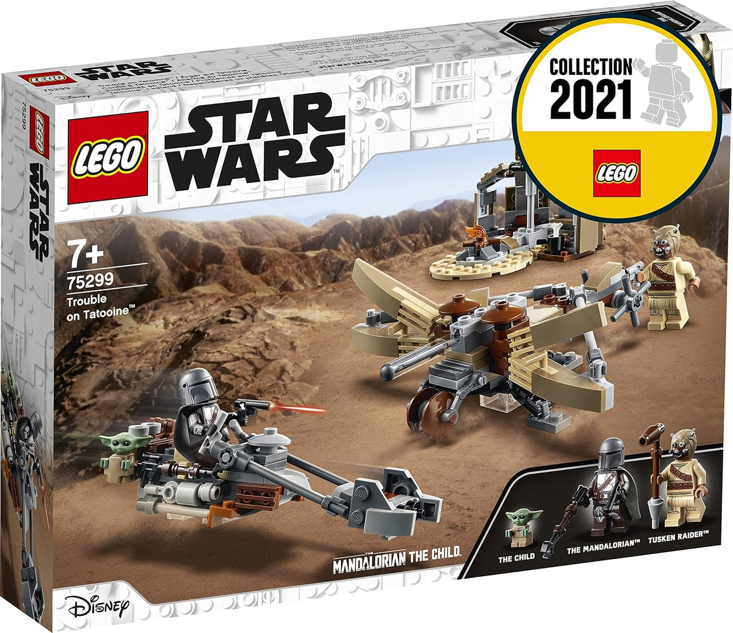 LEGO 75299 Star Wars: The Mandalorian Trouble on Tatooine Construction Kit with Baby Yoda the Child Figure, Season 2, Playset