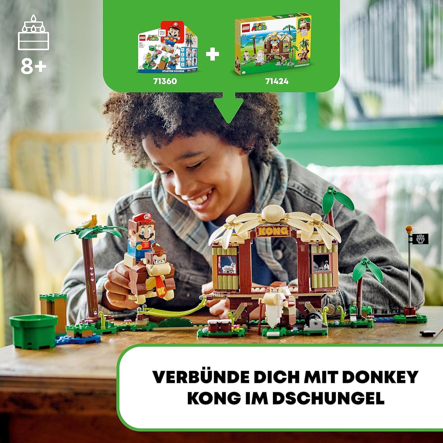 LEGO Super Mario Donkey Kongs Tree House - Expansion Set, Buildable Tree House Toy with 2 Figures to Combine with a Starter Course, Playset for Children, Boys and Girls from 8 Years, 71424