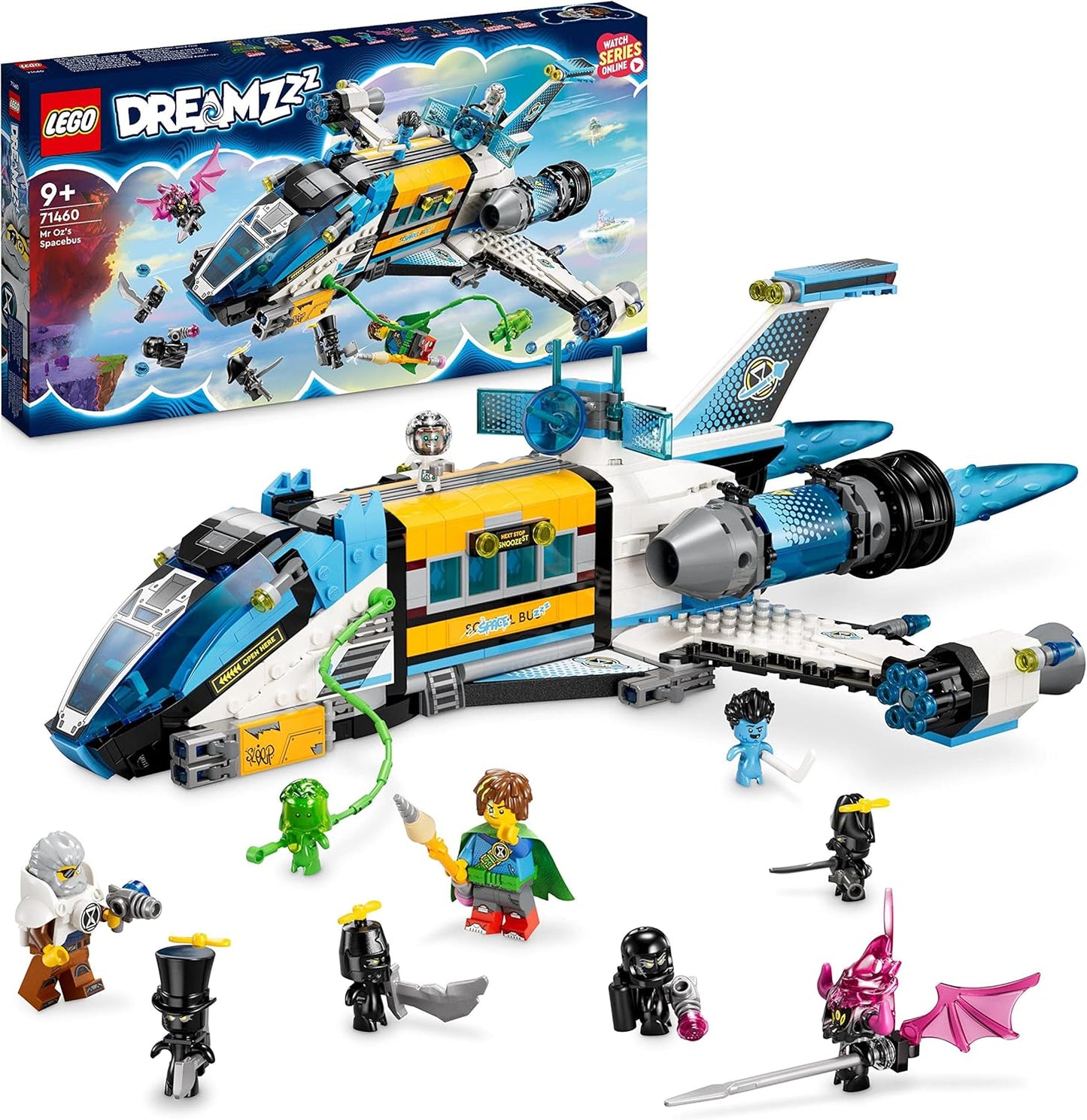 LEGO DREAMZzz 2-in-1 Mr. Oz Space Bus Dual Buildable Rocket Bus Toy with Mateo, Z-Blob and Logan, Creative Toy for Imaginative Play Based on TV Show for Kids 71460