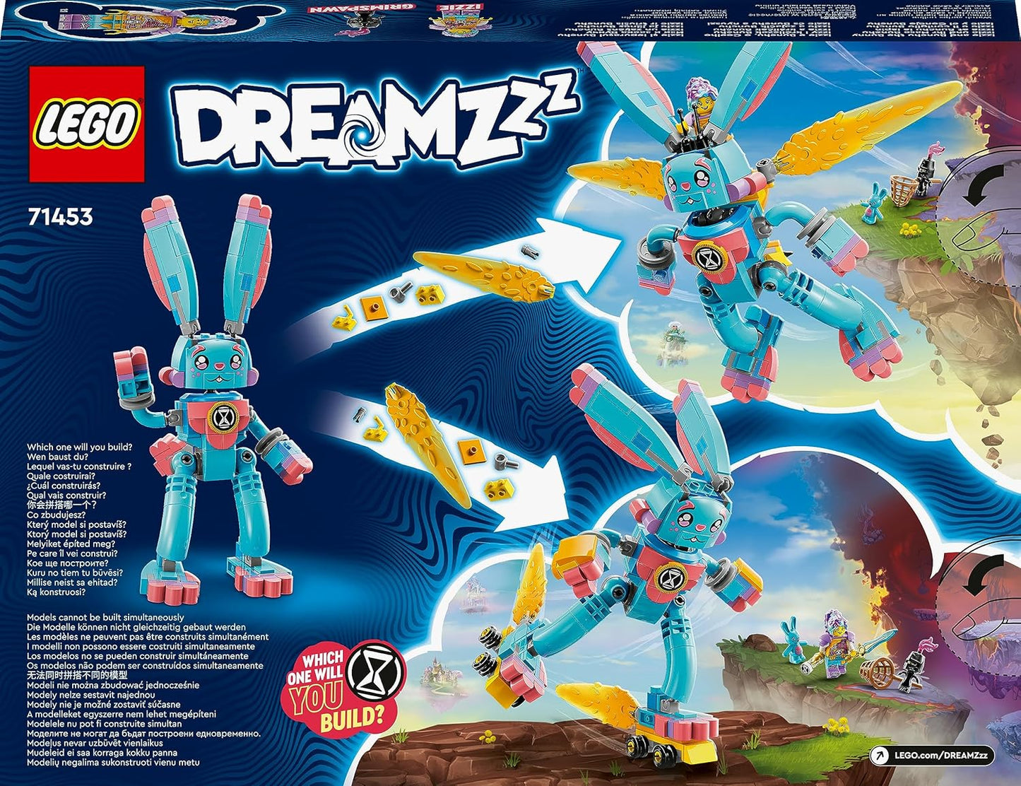 LEGO DREAMZzz 2-in-1 Izzie and Her Rabbit Bunchu Set, Buildable Rabbit Toy with Roller Skates, 2 Types for Imaginative Play, Based on the TV Series, for Girls, Boys from 7 Years 71453