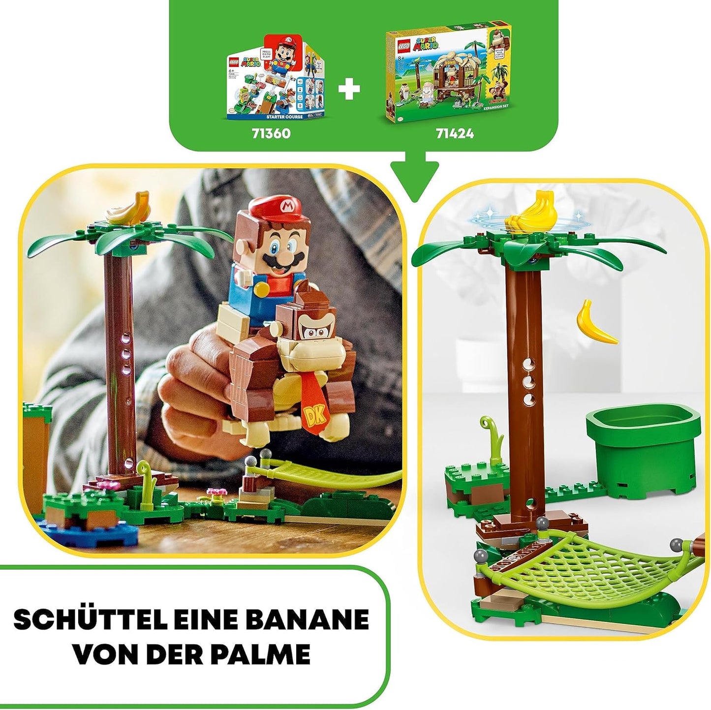 LEGO Super Mario Donkey Kongs Tree House - Expansion Set, Buildable Tree House Toy with 2 Figures to Combine with a Starter Course, Playset for Children, Boys and Girls from 8 Years, 71424