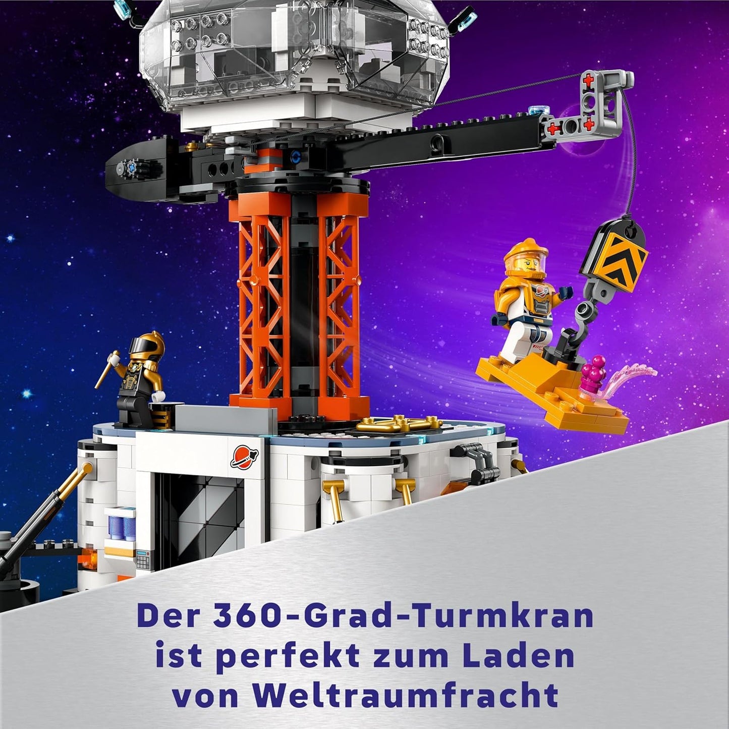 LEGO City Space Base with Launch Ramp, Space Station Toy with Space Vehicle and Spaceship for Children, Set of 6 Mini Figures, Robot and Alien Figures, Gift for Boys and Girls 60434