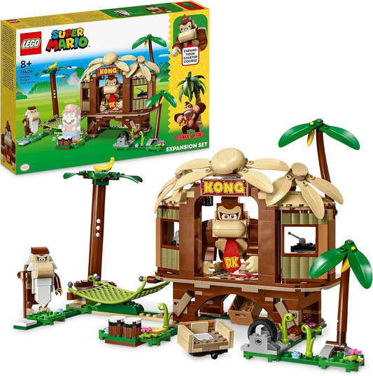 LEGO Super Mario Donkey Kongs Tree House - Expansion Set, Buildable Tree House Toy with 2 Figures to Combine with a Starter Course, Playset for Children, Boys and Girls from 8 Years, 71424