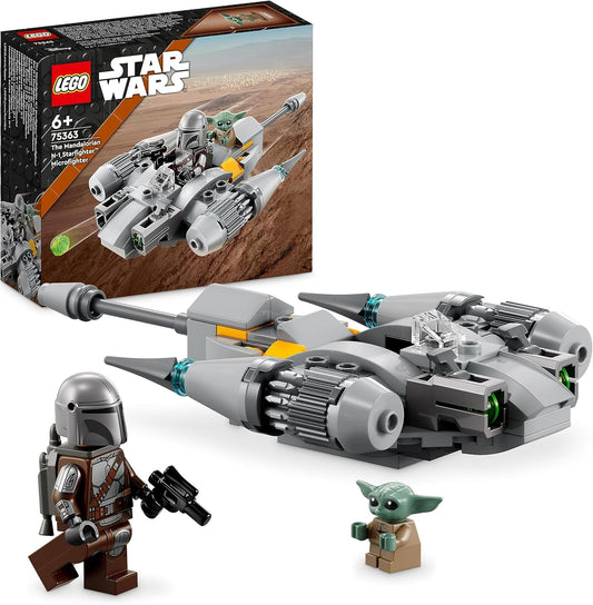 LEGO 75363 Star Wars N-1 Starfighter of the Mandalorian - Microfighter Micro Building Toy, The Book of Boba Fett Vehicle with Baby Yoda Figure Grogu, Gift for Children, Boys, Girls from 6 Years