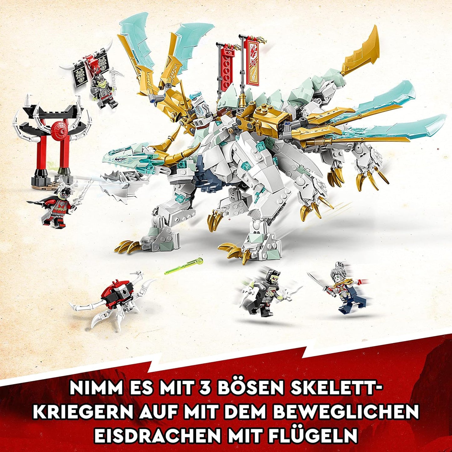 LEGO 71786 Ninjago Zanes Ice Dragon, Construction and Play Set with Toy Dragon and 6 Mini Figures, Construction Toy, Gift for Children from 10 Years