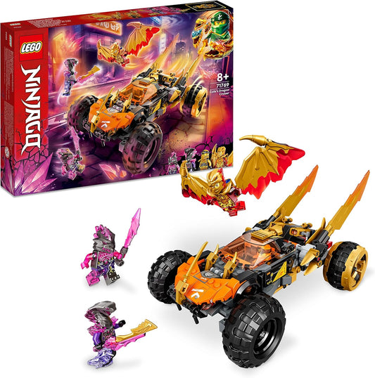 LEGO 71769 Ninjago Coles Dragon Speedster, Ninja Set for Kids with Car Toy, Snake Figure and 3 Mini Figures, Includes Kai and Cole, Gift for Fans, Girls and Boys