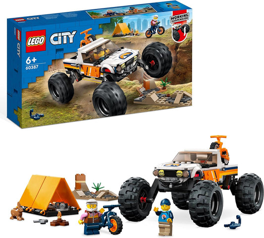 Lego 60387 City Offroad Adventure, Camping Monster Truck Toy with Working Suspension, Vehicle for Children from 6 Years.