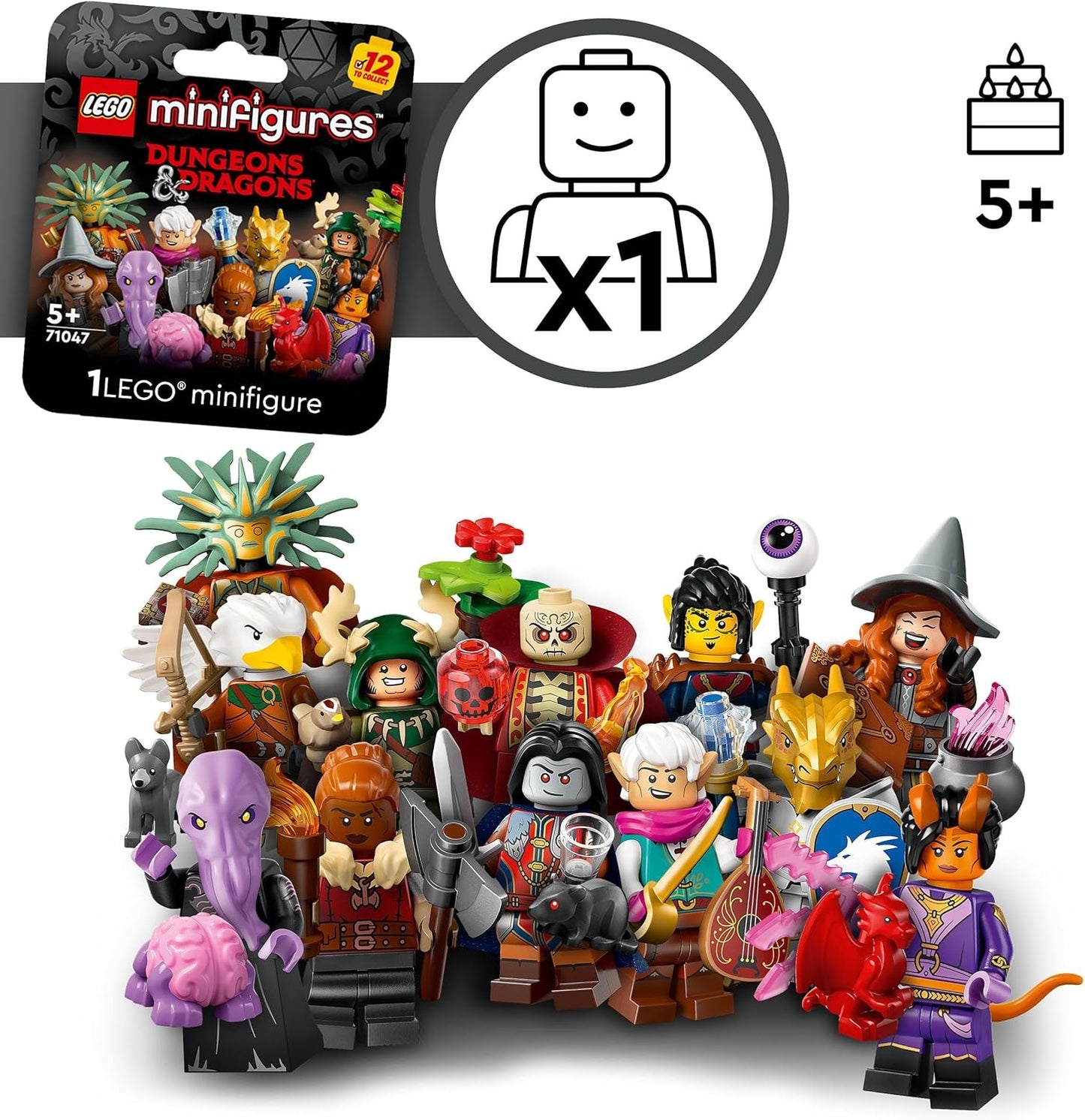 Lego Mini Figures Dungeons & Dragons 6 Pack 1 of 12 Randomly Selected Collectable Figures, Lowring Wizard and Gith Warlock Set for Children, Gift for Boys and Girls from 5 Years 71047