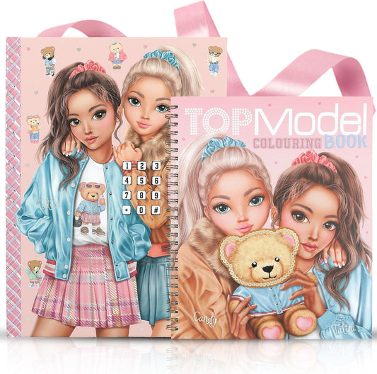 TOPModel Set: Colouring Book Team Teddy & Secret Code Diary with Sound Team Teddy - Creative Colouring Fun with Cute Cuddly Teddy & Model Motifs. Perfect for Secrets