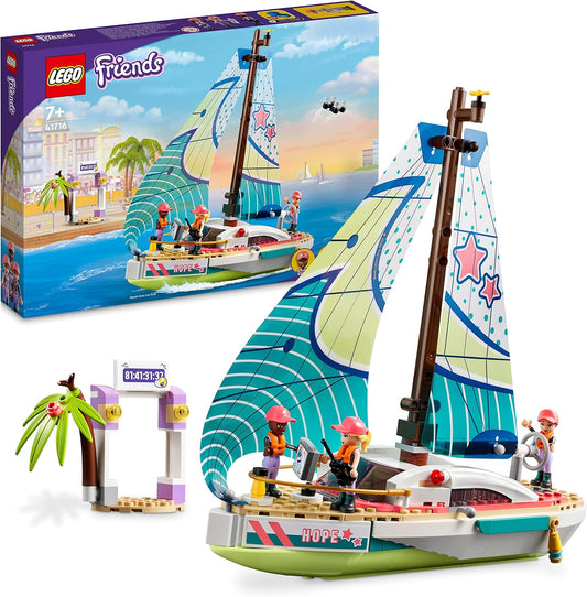 LEGO 41716 Friends Stephanies Sailing Adventure Toy Sailboat with 3 Mini Dolls, Gift for Children from 7 Years