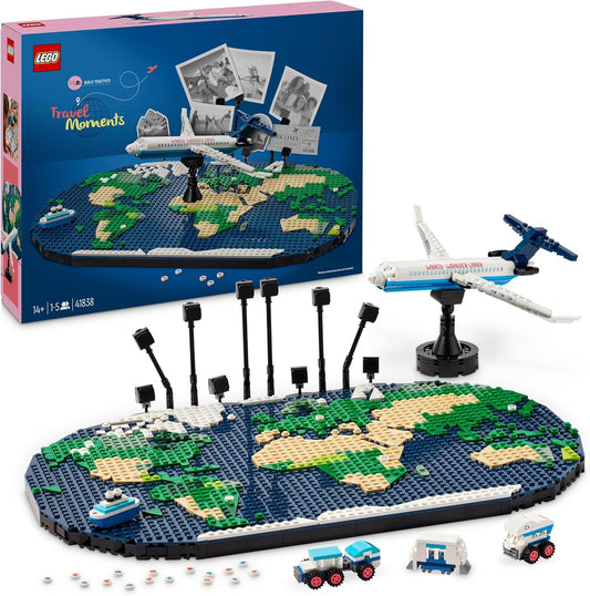 LEGO Travel Memories, Toy World Map, Building and Play Set for Girls and Boys, Gift for Families Who Love Adventure and Travel, Creative Activity, Collectible 41838