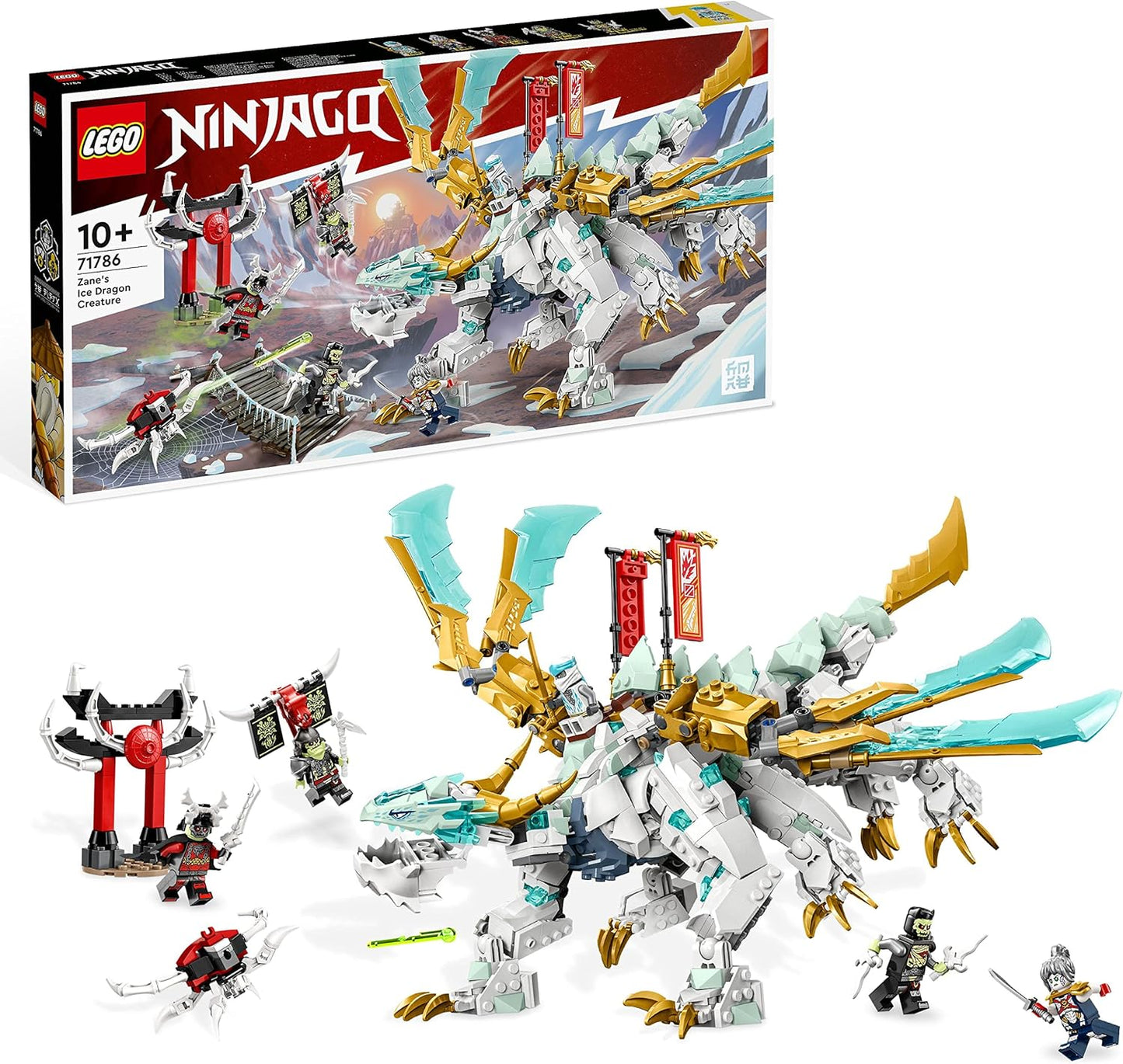 LEGO 71786 Ninjago Zanes Ice Dragon, Construction and Play Set with Toy Dragon and 6 Mini Figures, Construction Toy, Gift for Children from 10 Years