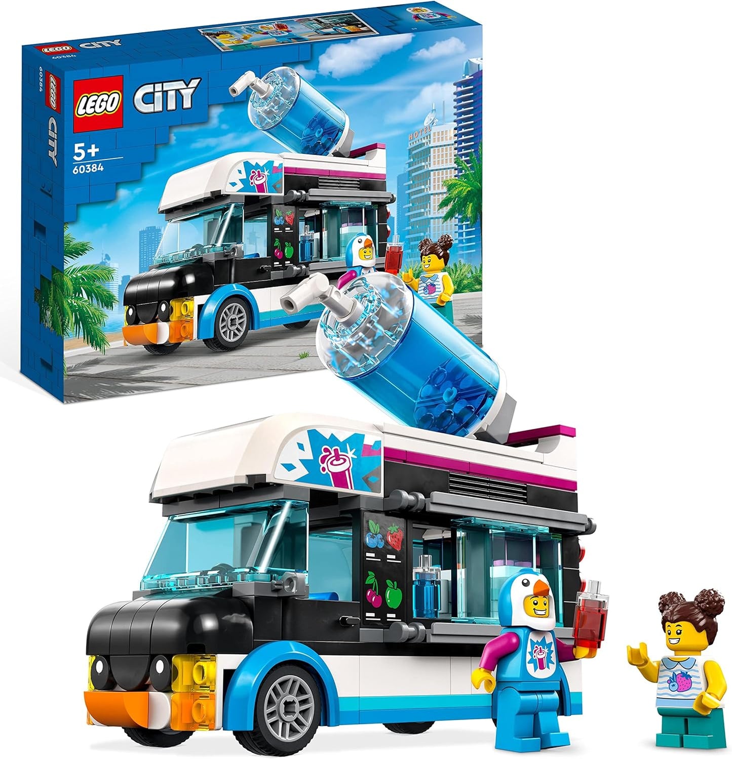 LEGO 60384 City Slushy Van, Summer Set with Vehicle Toy and Children's Figures, Construction Toy for Children from 5 Years, Gift for Girls and Boys