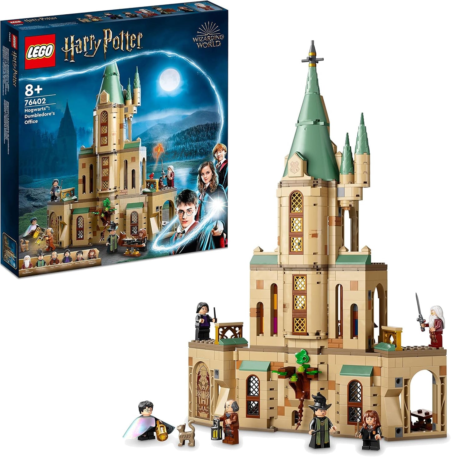 LEGO Harry Potter Hogwarts: Dumbledores Office Set, Castle Expansion with the Sword of Gryffindor, the Talking Hat, 6 Mini Figures Plus a Baby Phoenix and Great Rooms 76402