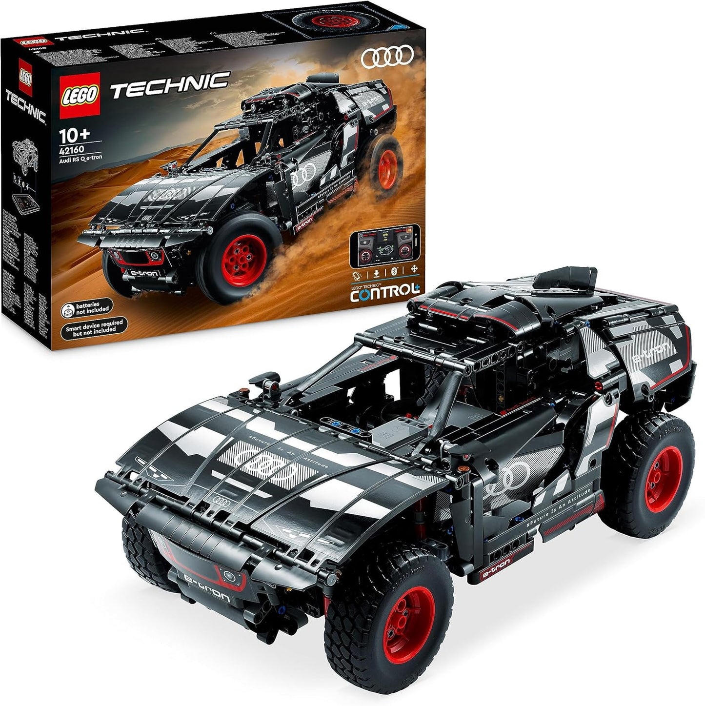 LEGO 42160 Technic Audi RS Q e-tron RC Rally Car Toy, Dakar Rally Off-Road Vehicle, App Controlled RC with Control+, Gift for Boys, Girls and Fans from 10 Years to Build