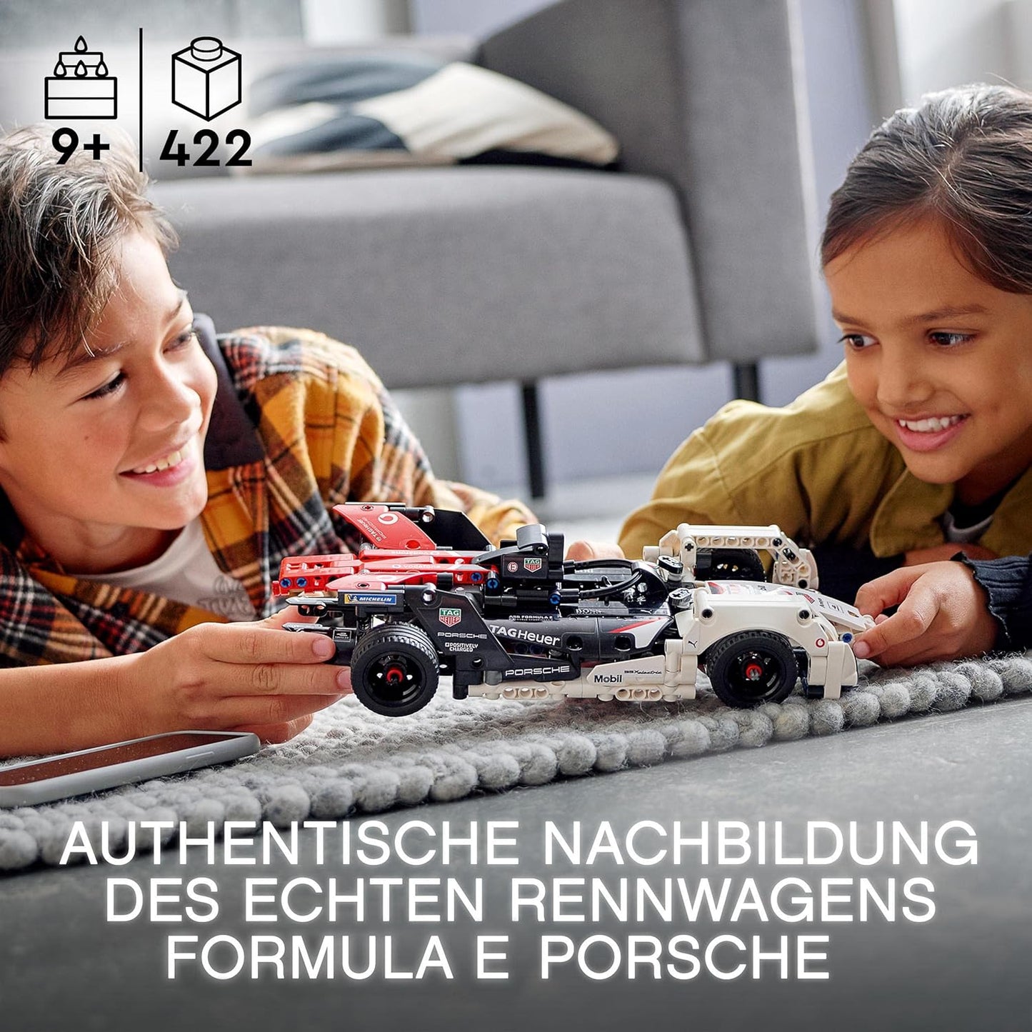 LEGO 42137 Technic Formula E Porsche 99X Electric Racing Car for Boys and Girls, Model Car Kit, Toy Car with Pull Back Motor and AR App