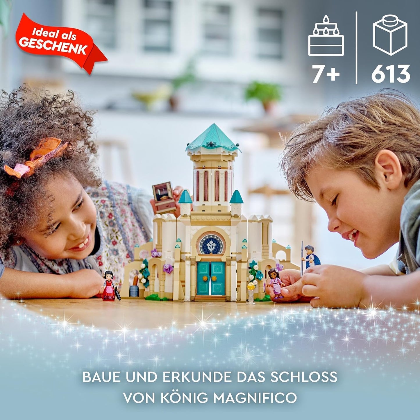 LEGO 43224 Disney Wish King Magnificos Castle, Buildable Toy from the Wish Movie with Figures Including Asha, Dahlia and A Star, Girls, Boys and Children from 7 Years