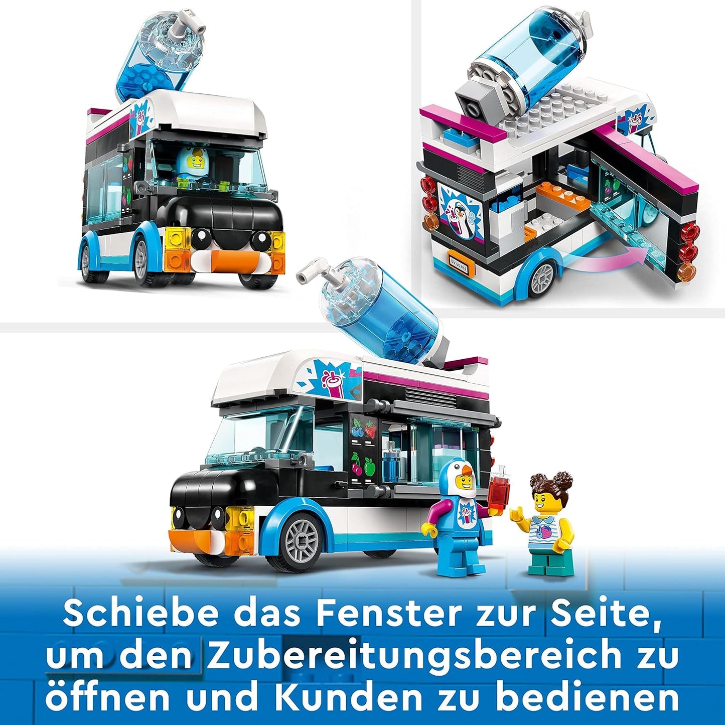 LEGO 60384 City Slushy Van, Summer Set with Vehicle Toy and Children's Figures, Construction Toy for Children from 5 Years, Gift for Girls and Boys