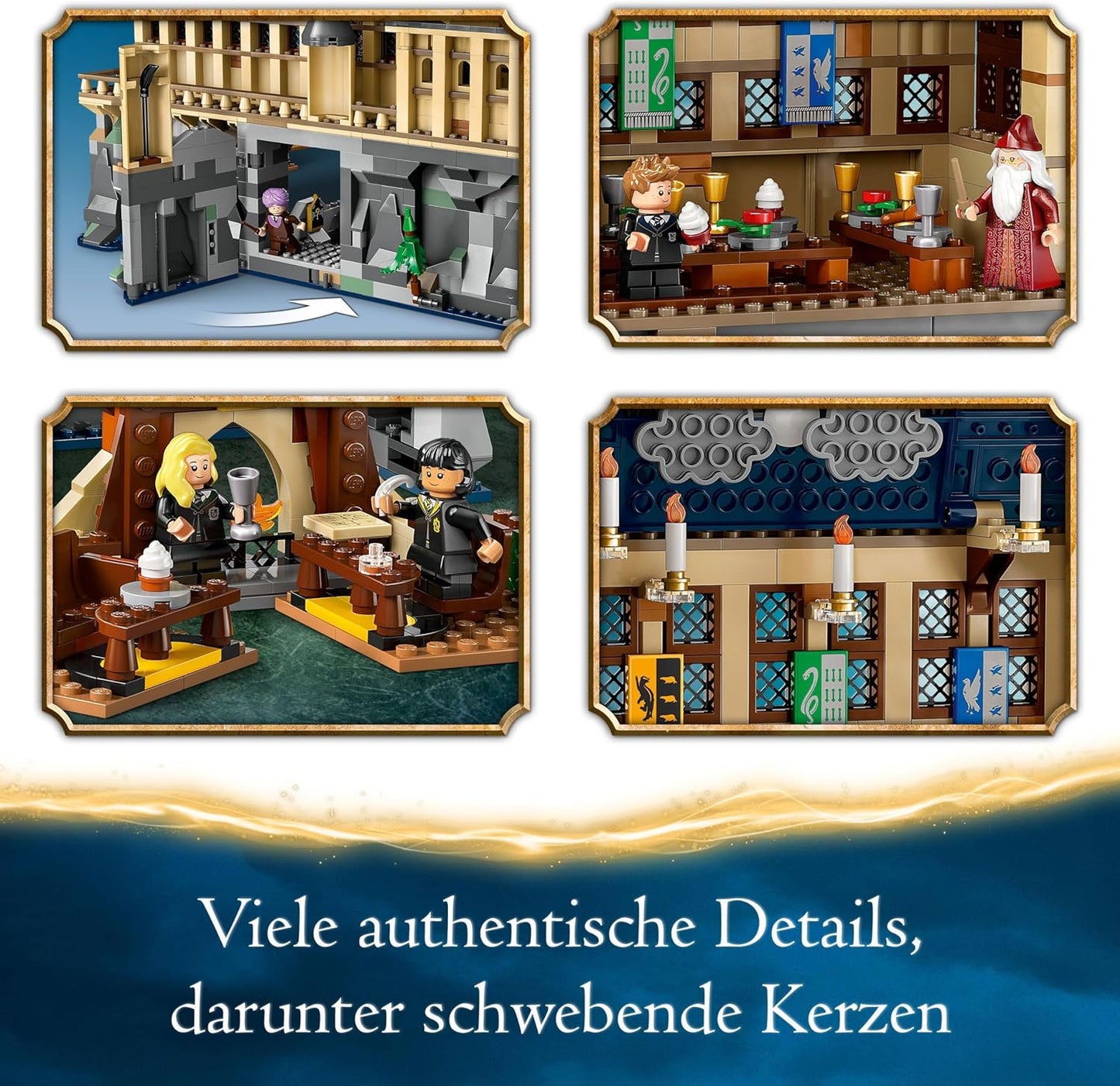 LEGO Harry Potter Hogwarts Castle: The Great Hall, Collectable Wizard Toy with 11 Mini Figures, Including Hermione Granger, Magic Gift for Boys and Girls 76435