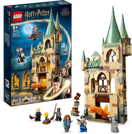 LEGO 76413 Harry Potter Hogwarts: Room of Wishes, Castle Toy with Transformable Fire Serpent Figure, Modular Building of Deathly Hallows