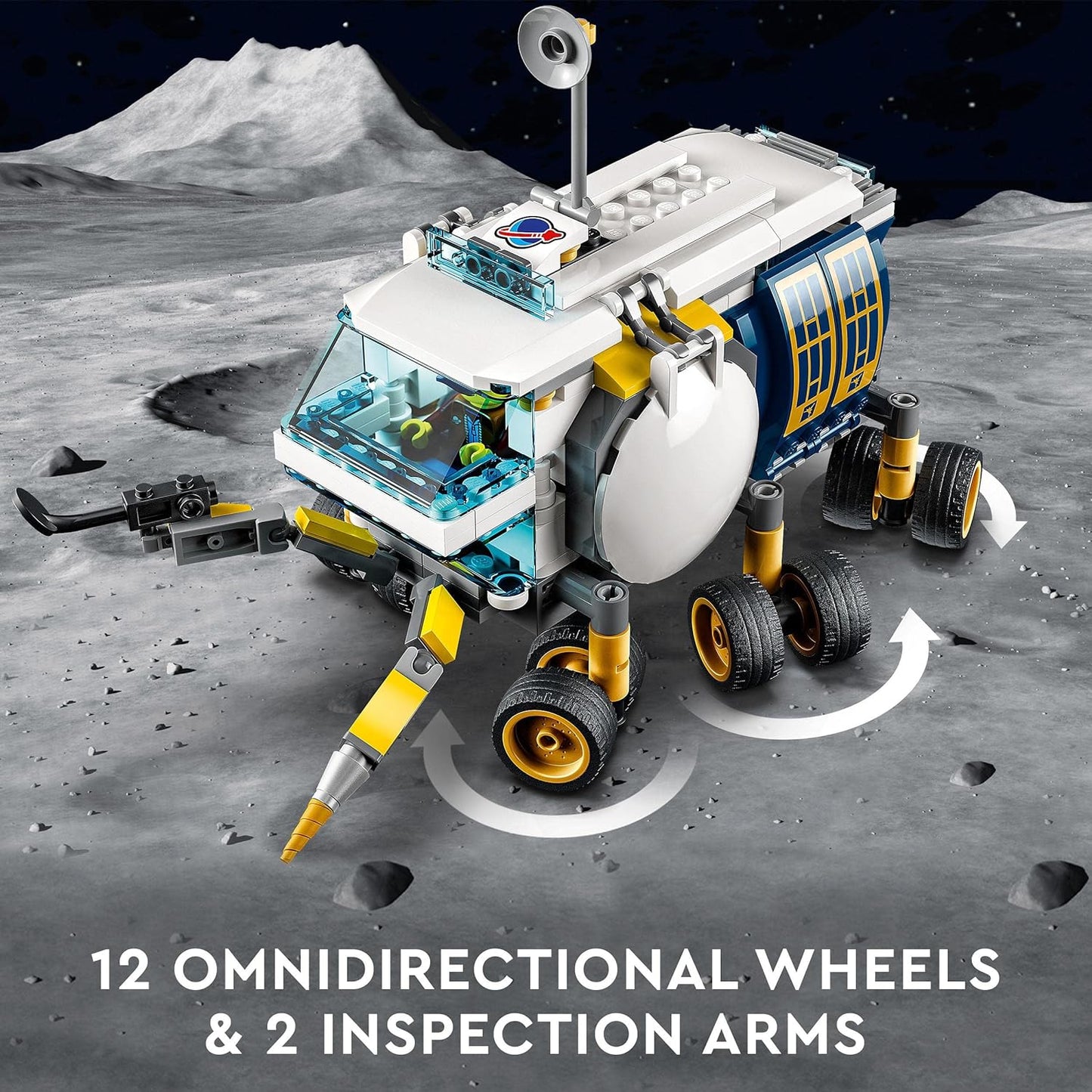 LEGO 60348 City Moon Rover, Space Toy from 6 Years for Girls and Boys, with Astronaut Mini Figures NASA Series for Children