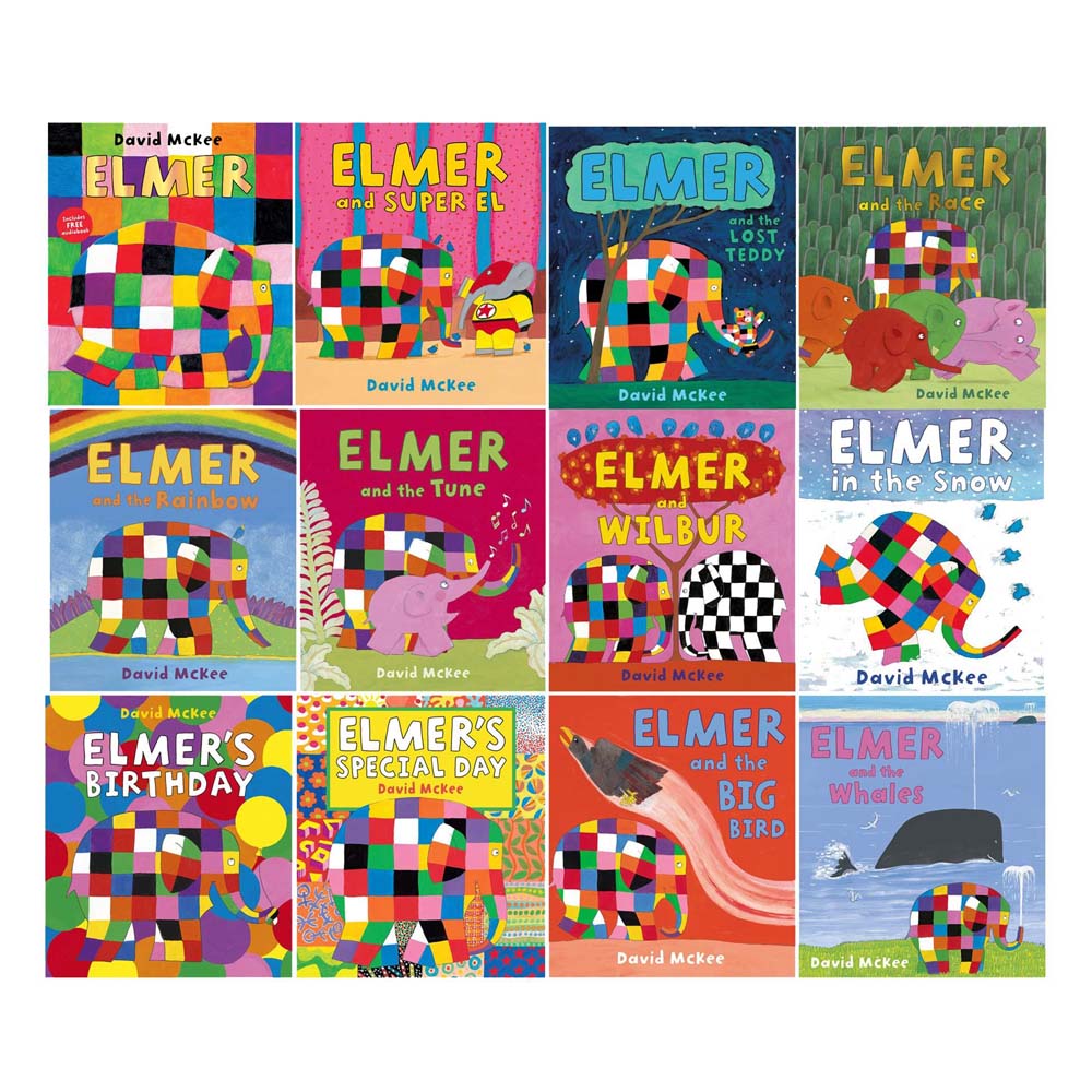 Elmer 12 Classic Picture Books Collection Set by David McKee