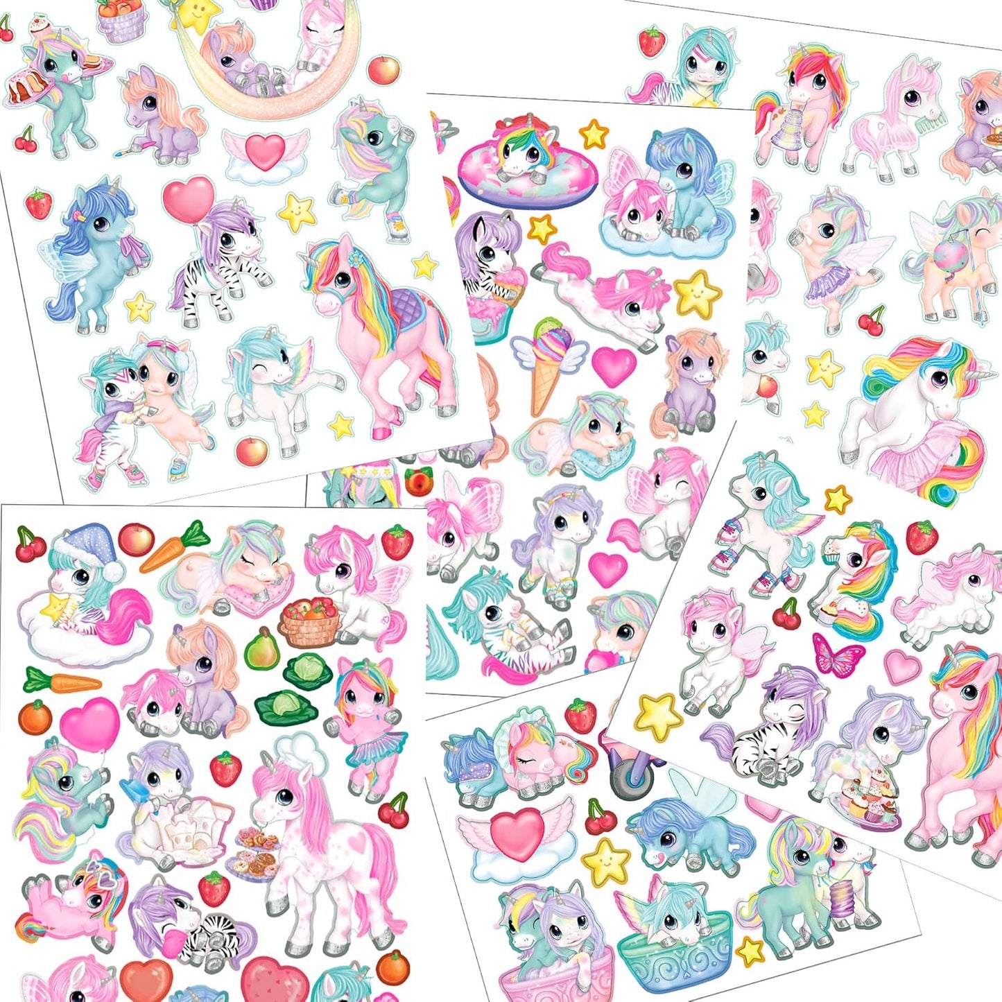 Depesche 12703 Ylvi Create Your Unicorn World Sticker Book with 20 Colourful Background Pages to Design Yourself Includes 6 Sticker Sheets