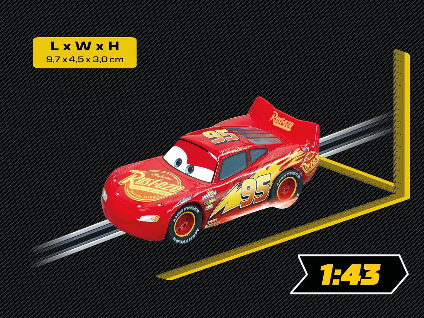 Carrera - 20064150 - Carrera GO!!! I Disney·Pixar Cars - Lightning McQueen - Neon Nights I Racetracks and Licensed Slot Cars | Up to 2 Players | For Boys and Girls from 6 Years and Adults