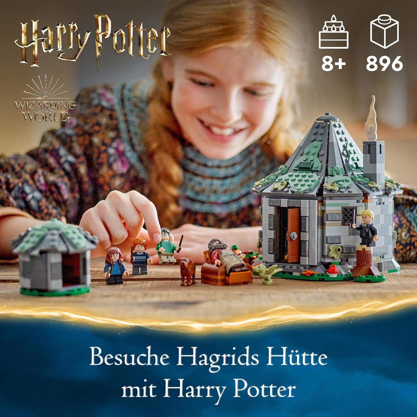 LEGO Harry Potter Hagrid's Hut: An Unexpected Visit Set with 5 Mini Figures and 2 Animal Figures, Gift for 8 Year Old Girls, Boys and Children, Magic Adventure Toy, Fantasy Set 76428