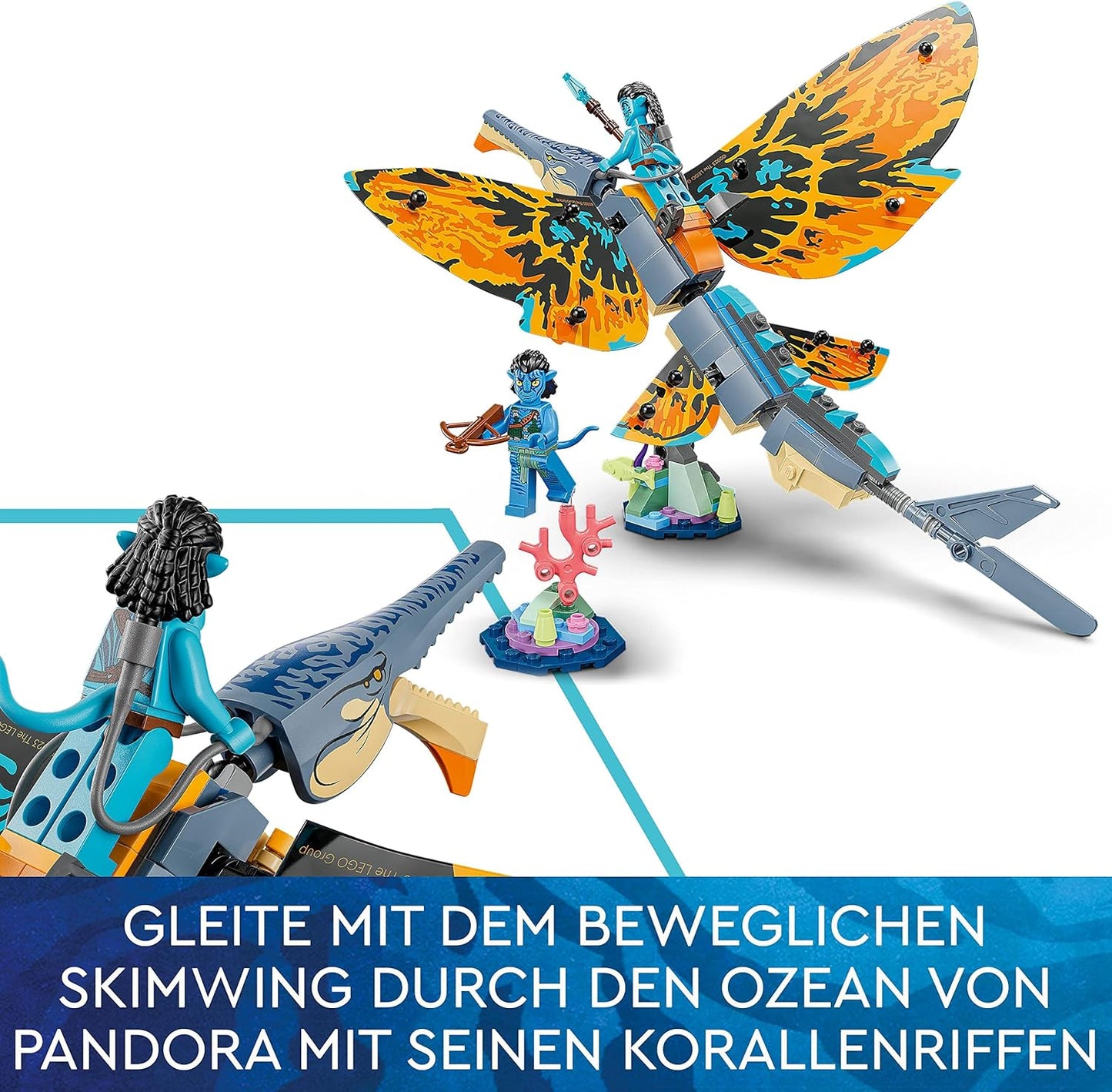 LEGO Avatar Skimwing Adventure, 2022 Movie Set Collectible with Animal Figures for Boys & Girls, Pandora Coral Reef, Tonowari and Jake Sully Mini Figures 75576