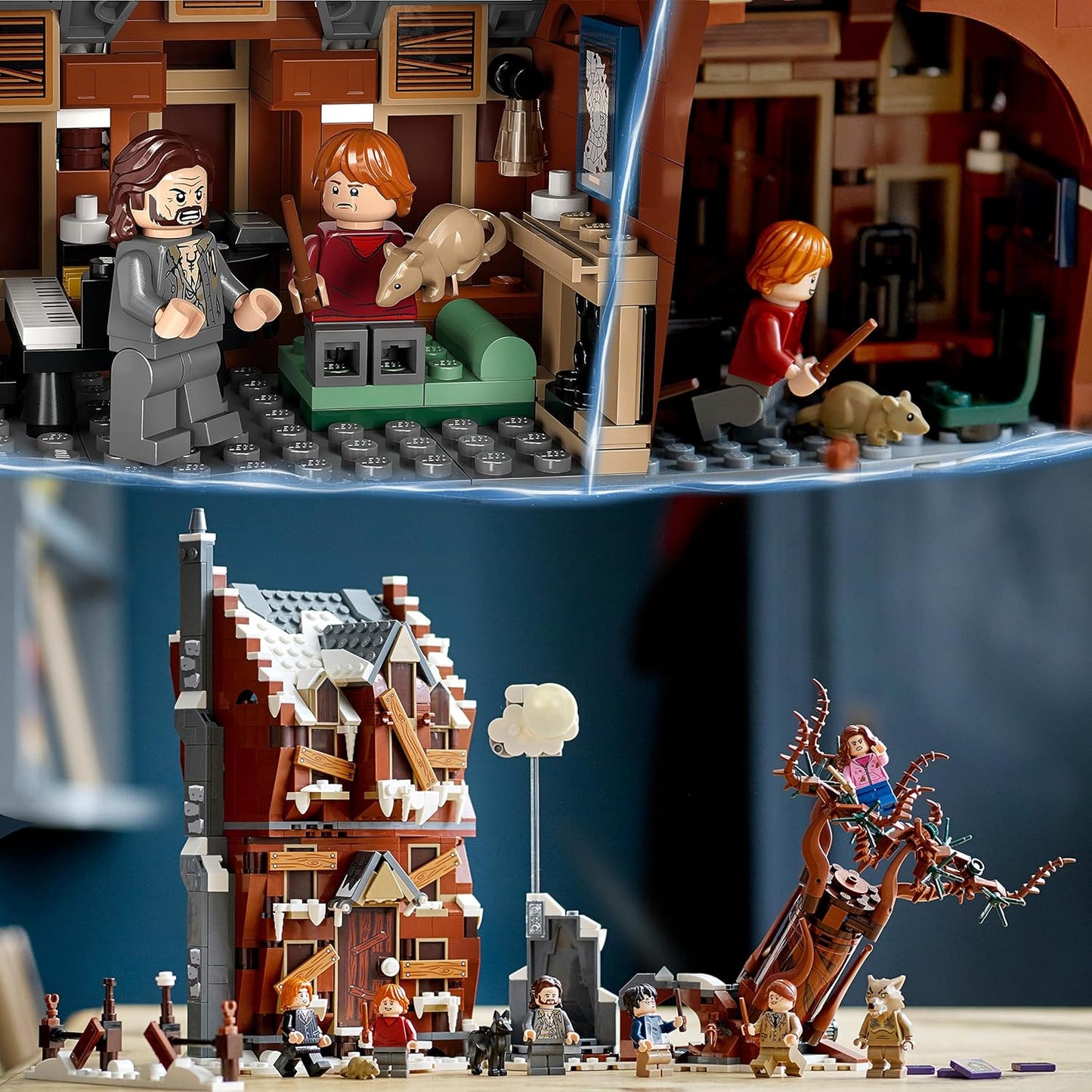 LEGO Harry Potter Howling Hut and Whipping Willow, 2-in-1 Set from the Prisoner of Azkaban, with 6 Mini Figures Including Sirius Black and Remus Lupin, Fan Item from the Wizarding World 76407