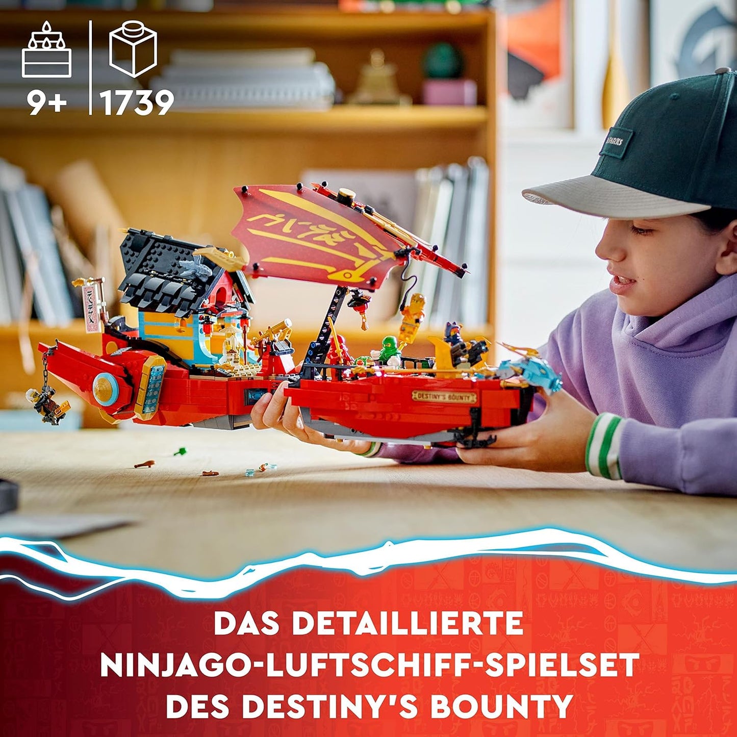 LEGO 71797 Ninjago Ninja Flight Sailor in Race with Time, Ninja Airship Toy Set with 2 Dragon Figures and 6 Mini Figures, 2023 Vehicle Set, Birthday Gift Idea for Children