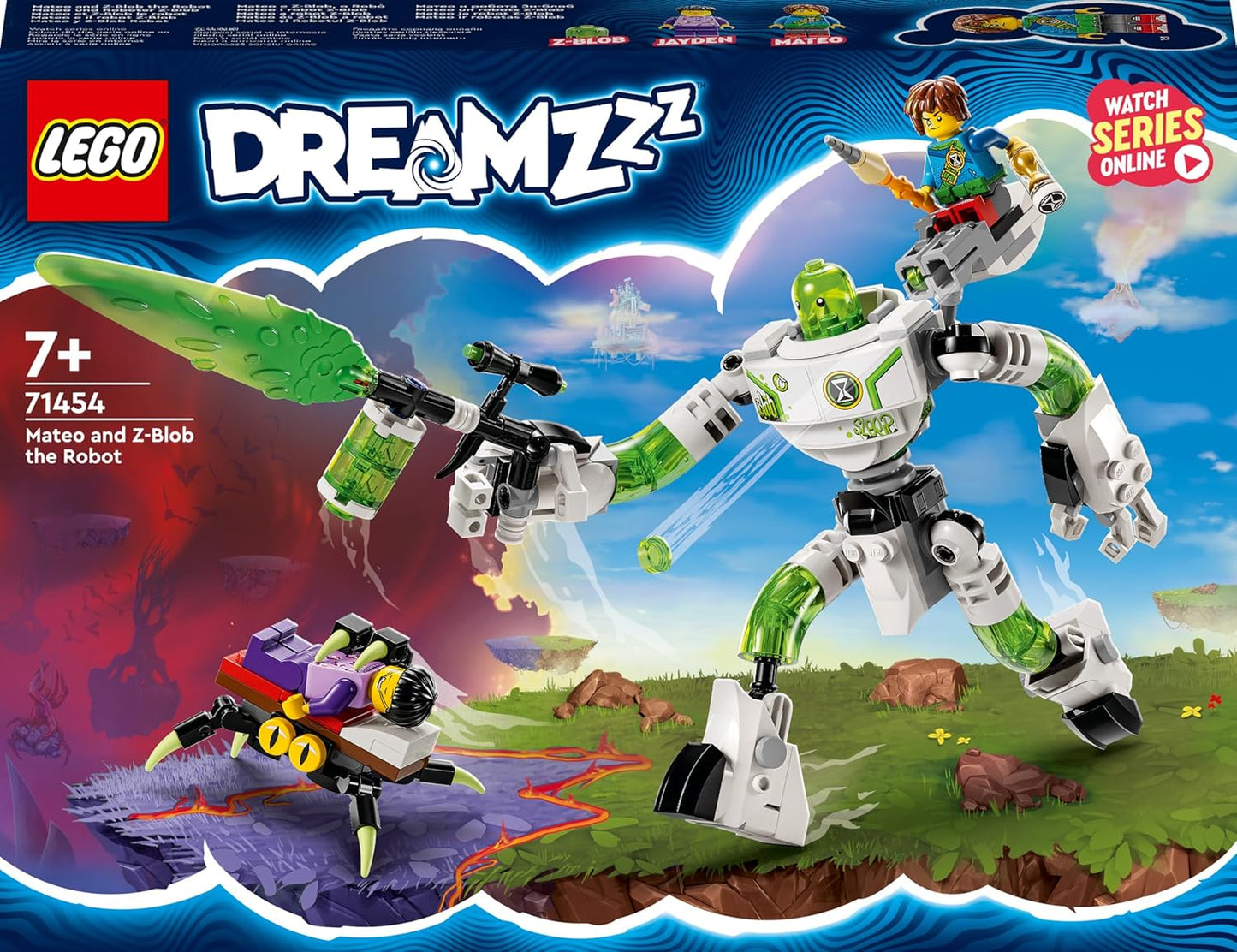 LEGO DREAMZzz 2-in-1 Mateo and Robot Z-Blob, Creative Adventure Toy Set with Robot Figure, Jayden and Mateo Mini Figures, Based on the TV Show, Toy for Children from 7 Years 71454