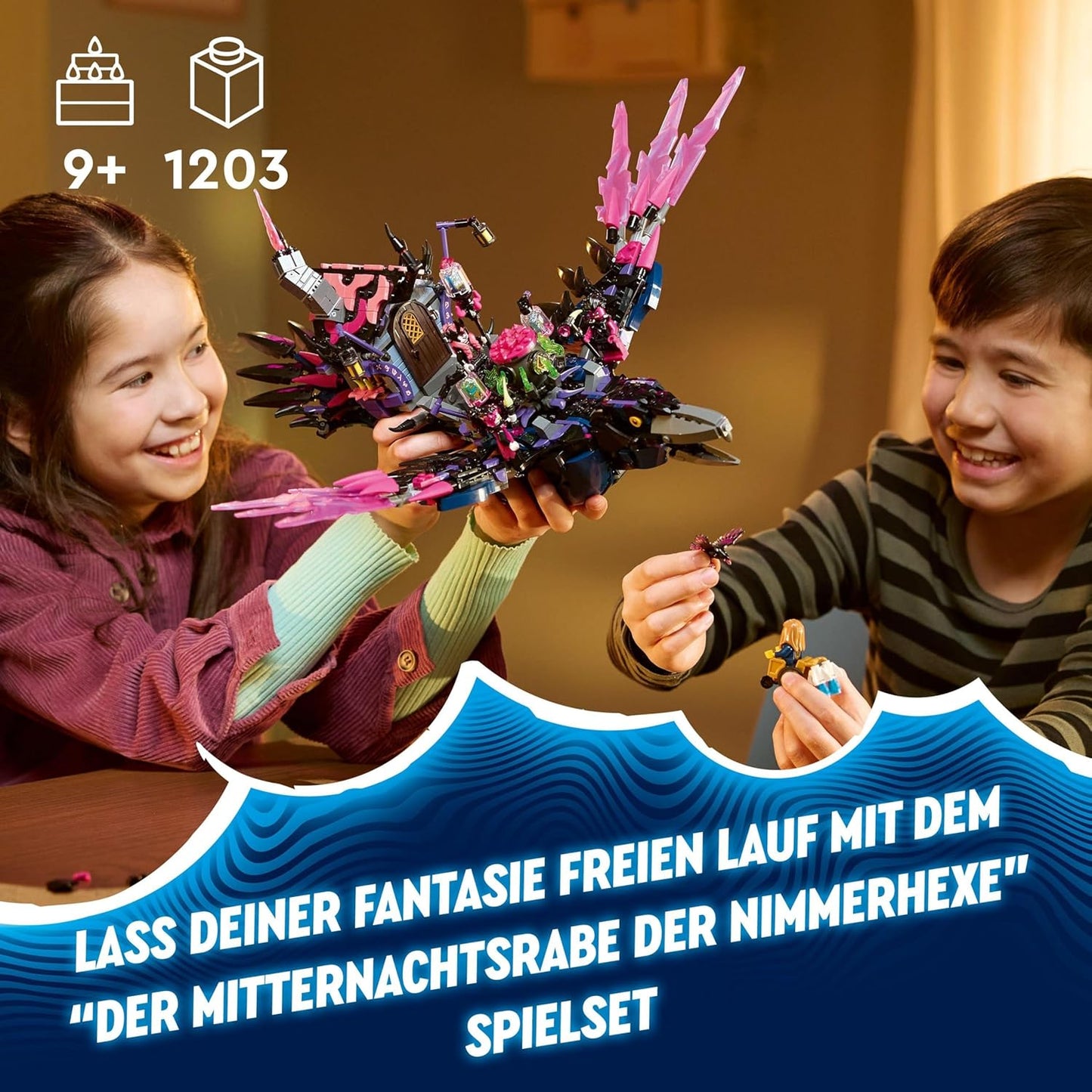 LEGO DREAMZzz 71478 3-in-1 The Midnight Raven of the Never Witch, Playset for Boys and Girls from 9 Years, with Animal Figure, Fantasy Hut for Converting into a House, Spider or Bird