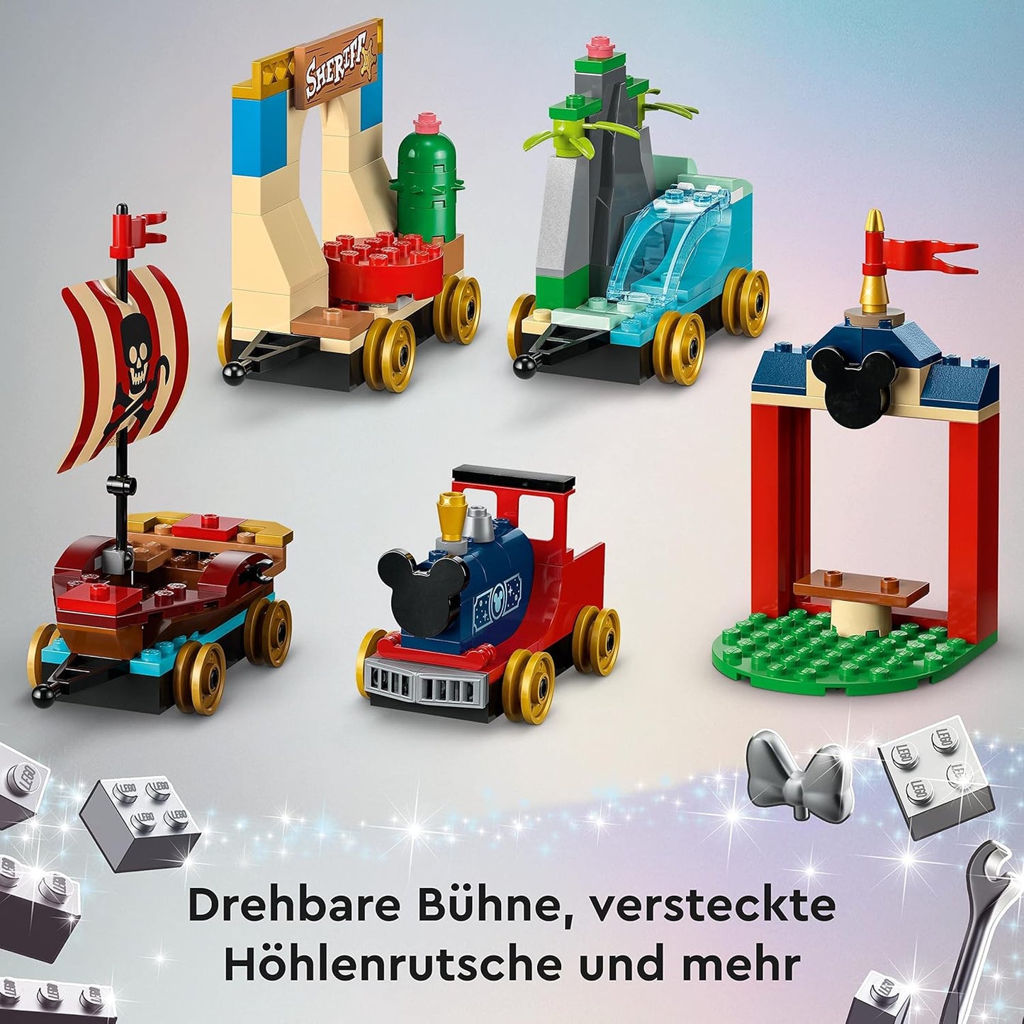 LEGO 43212 Disney: Disney Birthday Train Set with Moana, Woody, Peter Pan and Tinker Bell Train Toy Plus Mickey and Minnie Mouse, for Children from 4 Years, Disney's Series for 100th birthday