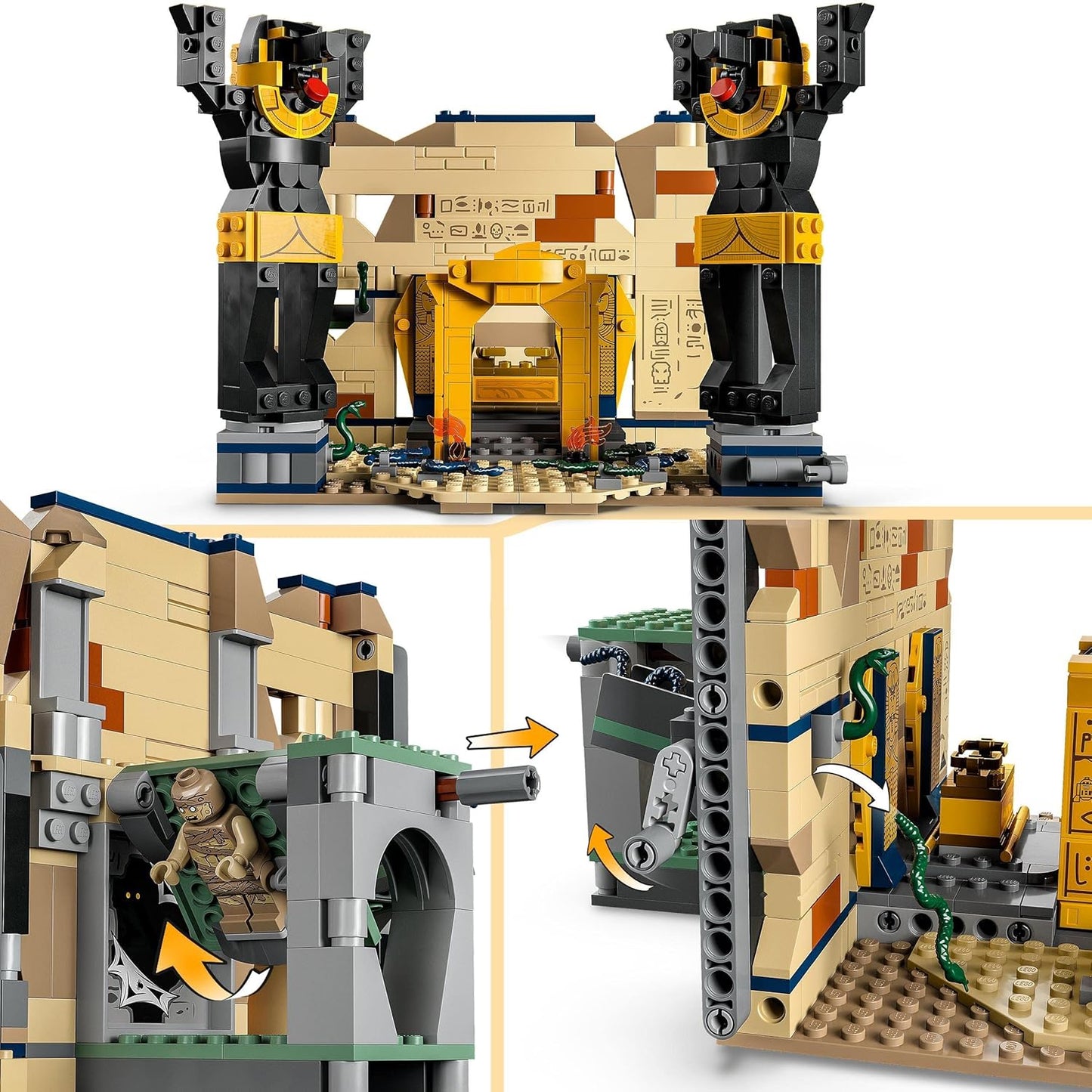 LEGO Indiana Jones Escape from the Tomb Construction Toy with Temple and Mummy Mini Figure, Hunter of the Lost Treasure Movie Set, Gift Idea for Children 77013