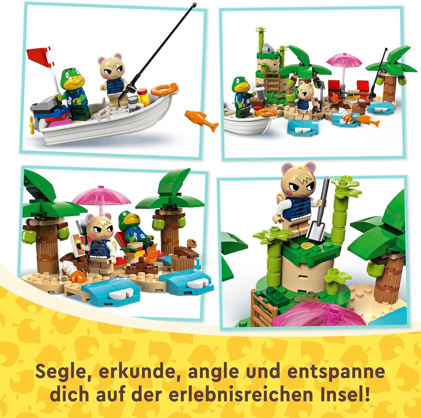 LEGO Animal Crossing Käptens Island Boat Tour, Creative Toy for Children with 2 Mini Figures from the Video Game Series, Including Huschke, Gift for Girls and Boys from 6 Years 77048