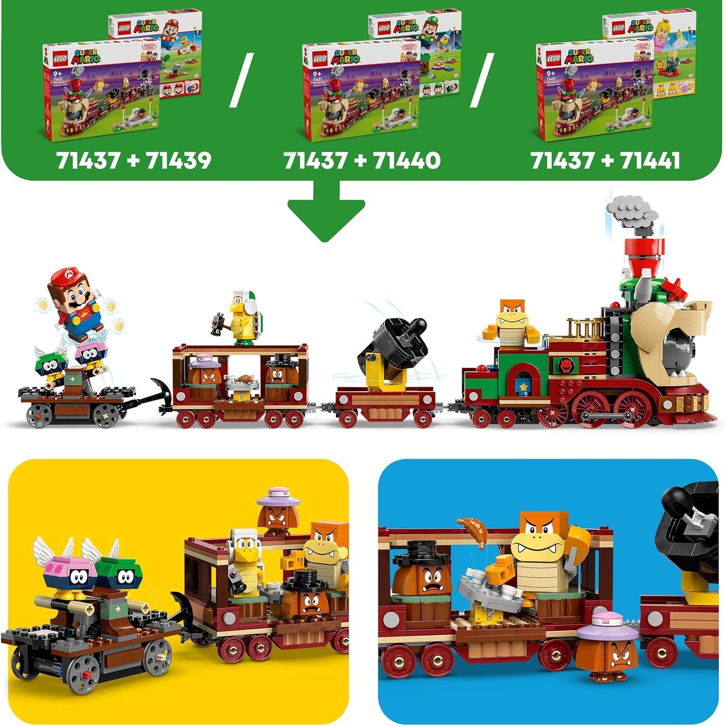 LEGO Super Mario The Bowser Quick Train, Adventure Playset for Children with Hammer Brother, 2 Gumbas and 2 Parapots, Nintendo Gift for Boys, Girls and Gamers 71437