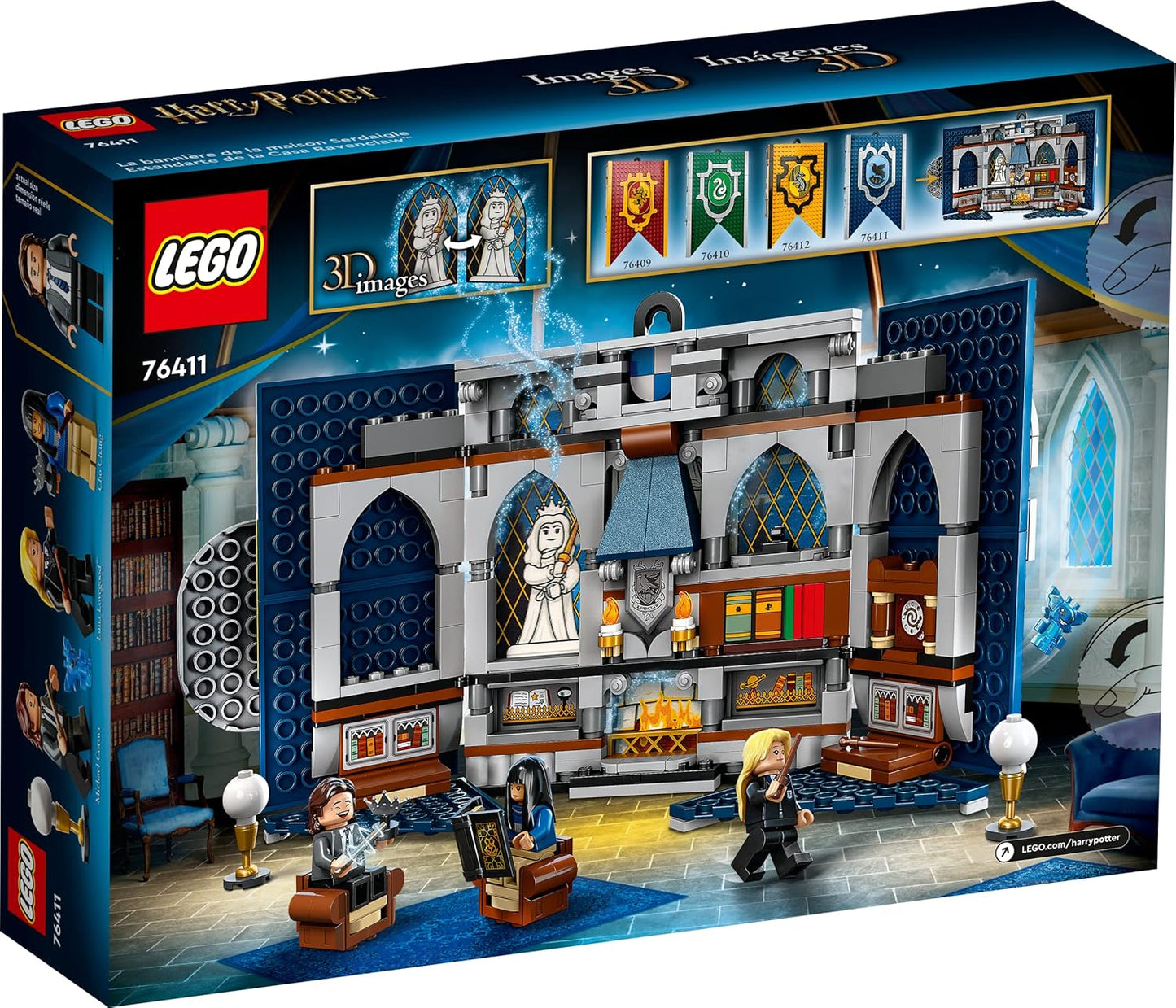 LEGO Harry Potter Ravenclaw House Banner 76411, Hogwarts Castle Community Room Toy or Wall Display with Luna Lovegood Mini Figure, Collectible Travel Toy