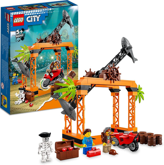 LEGO 60342 City Stuntz Shark Attack Challenge Set, Includes Motorcycle and Stunt Racer Mini Figure, Action Toy for Children from 5 Years